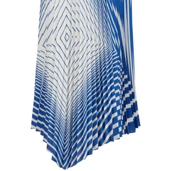 HUGO BOSS ASYMMETRIC PLISSÉ SKIRT WITH FOULARD-INSPIRED STRIPE PRINT - Picture 5 of 7